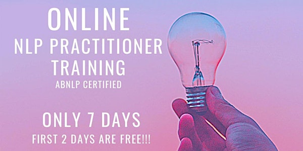 Fast Track NLP Practitioner Training  Online. Starts 22nd September 2022