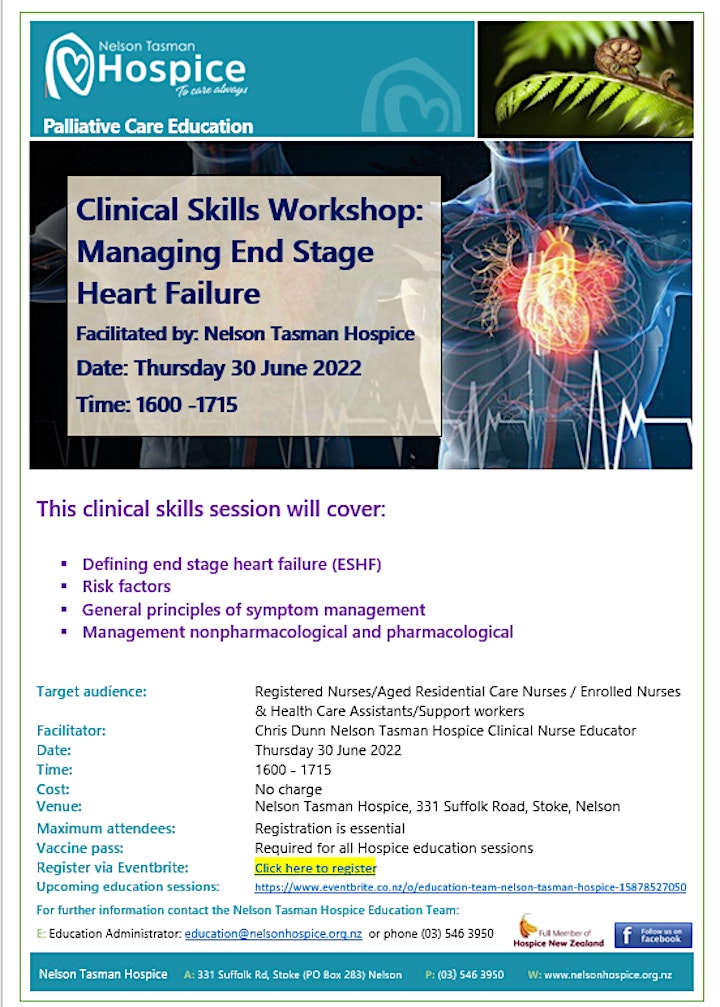 Managing End Stage Heart Failure - Clinical  Skills Series Workshop image