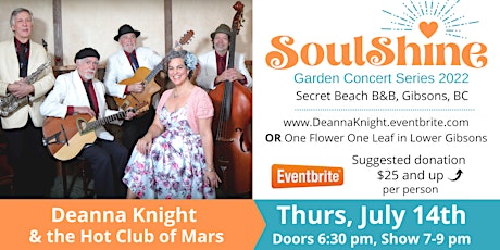 Primaire afbeelding van Deanna Knight & the Hot Club of Mars - SoulShine Garden Concert Series