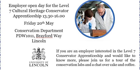 Open day for the Level 7 Cultural Heritage Conservator Apprenticeship tickets