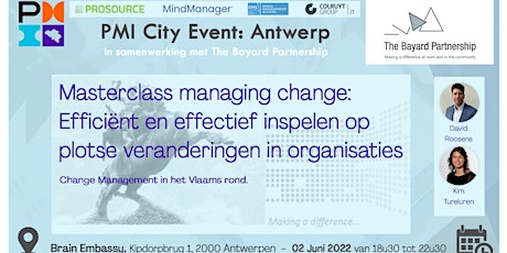 Primaire afbeelding van Change Management Masterclass - by PMI Belgium and The  Bayard Partnership