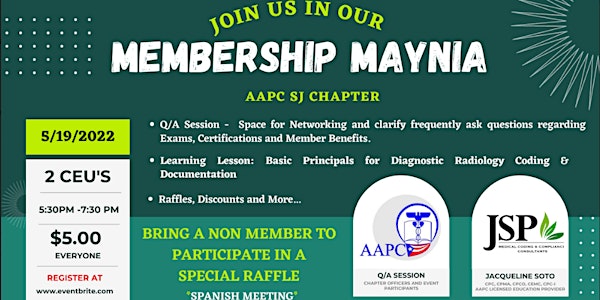 AAPC SJ Chapter Membership Maynia