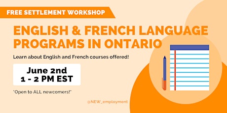 English and French Language Programs in Ontario tickets