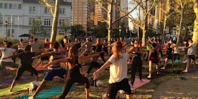 Sunset+Yoga+at+The+Battery+Labyrinth+in+colla