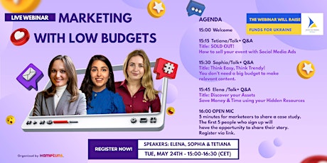 Webinar: Marketing with Low budgets  (The webinar will raise funds for UA) tickets