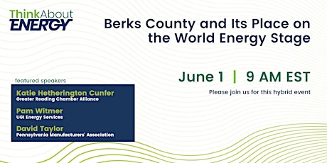 Berks County and its place on the World Energy Stage tickets