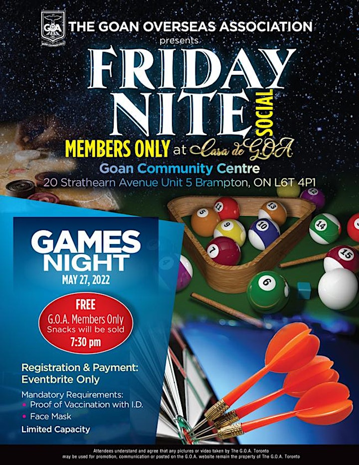 G.O.A. Members Only Games Night image
