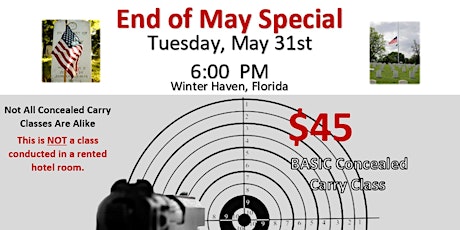 Basic, No Frills Concealed Carry Class  - Post Memorial Day Special tickets