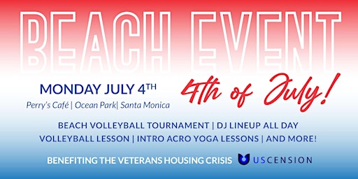CELEBRATE JULY 4th with a  BEACH PARTY Benefiting the Veterans