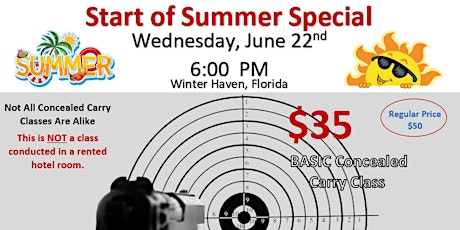 Basic, No Frills Concealed Carry Class  $35 tickets