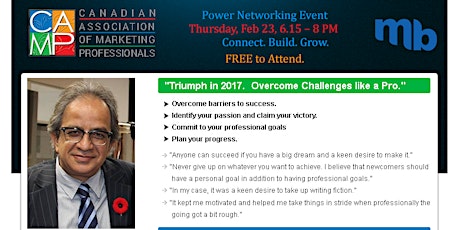Power Networking Event – Triumph in 2017 – Overcome Challenges Like a Pro primary image