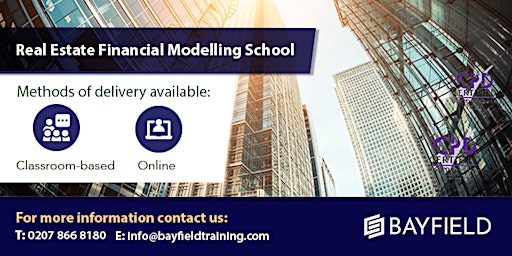 Primaire afbeelding van Bayfield Training - Real Estate Financial Modelling School (In-Person)