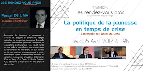Image principale de Conférence Pascal De Lima - La Politique de la jeunesse en temps de crise
