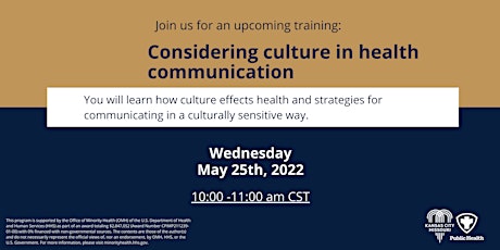 Health Literacy Training #6: Considering Culture in Health Communication tickets