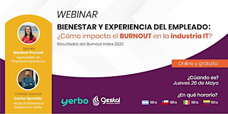 Bienestar & EX: ¿Cómo impacta el Burnout en la industria IT? boletos