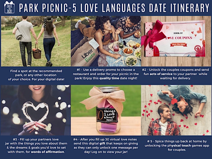 Pop Up Picnic in the Park Couple Date Night+5 Love Languages (Self-Guided)! image