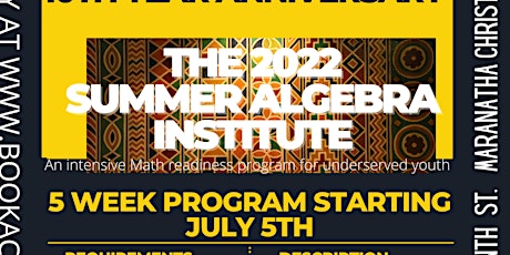 Summer Algebra Institute (7th - 10th grade)  Virtual Camp Informational tickets