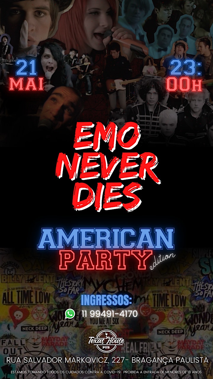 Imagem do evento EMO NEVER DIES - AMERICAN PARTY EDITION