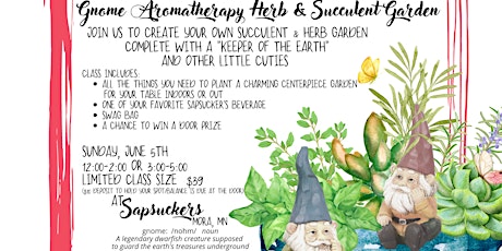 Gnome Aromatherapy Herb & Succulent Garden tickets
