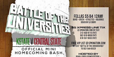 BATTLE OF THE UNIVERSITIES KSTATE vs CENTRAL STATE primary image