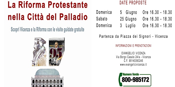 La Riforma Protestante nella Città del Palladio - Visite Guidate Gratuite