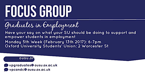 OUSU Focus Group: Graduates in Employment
