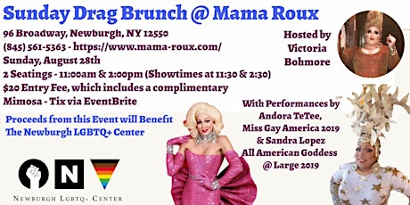 Sunday Drag Brunch at Mama Roux - August tickets