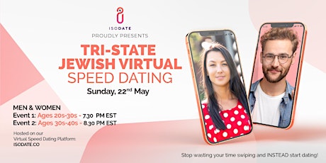 Isodate's Tri-State Jewish Virtual Speed Dating tickets
