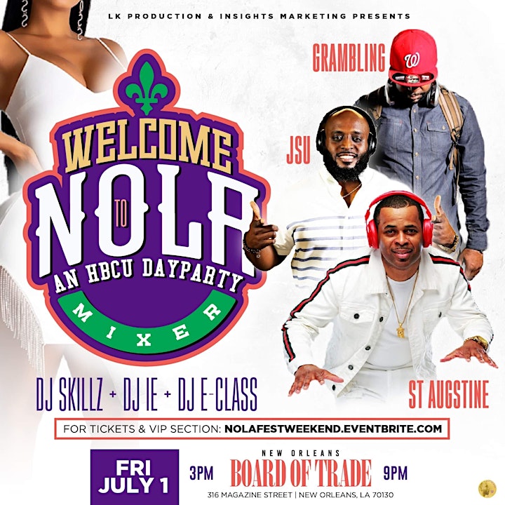 WELCOME TO NOLA AN HBCU DAY PARTY MIXER During  "NOLA FESTIVAL WEEKEND" image