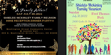 Shields-Mckinley Family Reunion : Wine Reception . Dinner . Party .BBQ tickets