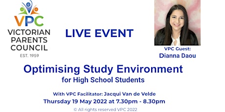 VPC Live: Optimising Study Environment - High School Students - Dianna Daou tickets