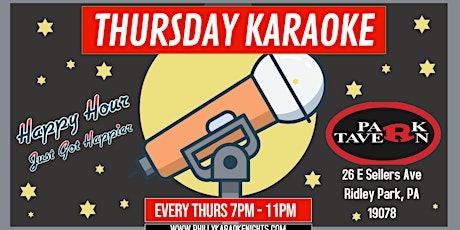 Thursday Karaoke at R Park Tavern (Ridley Park - Delaware County, PA)