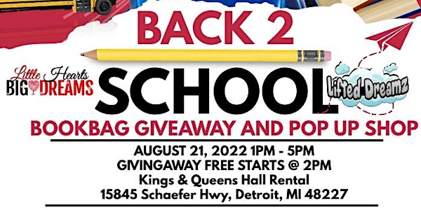 2nd Annual Back to School Bookbag Giveaway and Pop Up Shop
