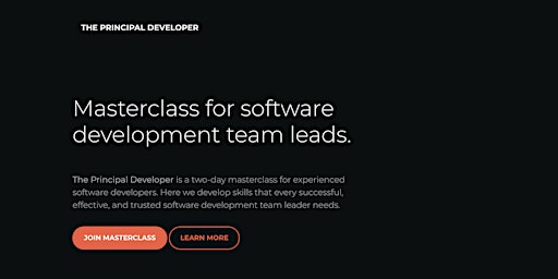 The Principal Developer – Masterclass for software development team leads.