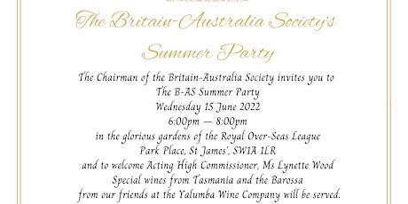 The Britain-Australia Society Summer Party tickets