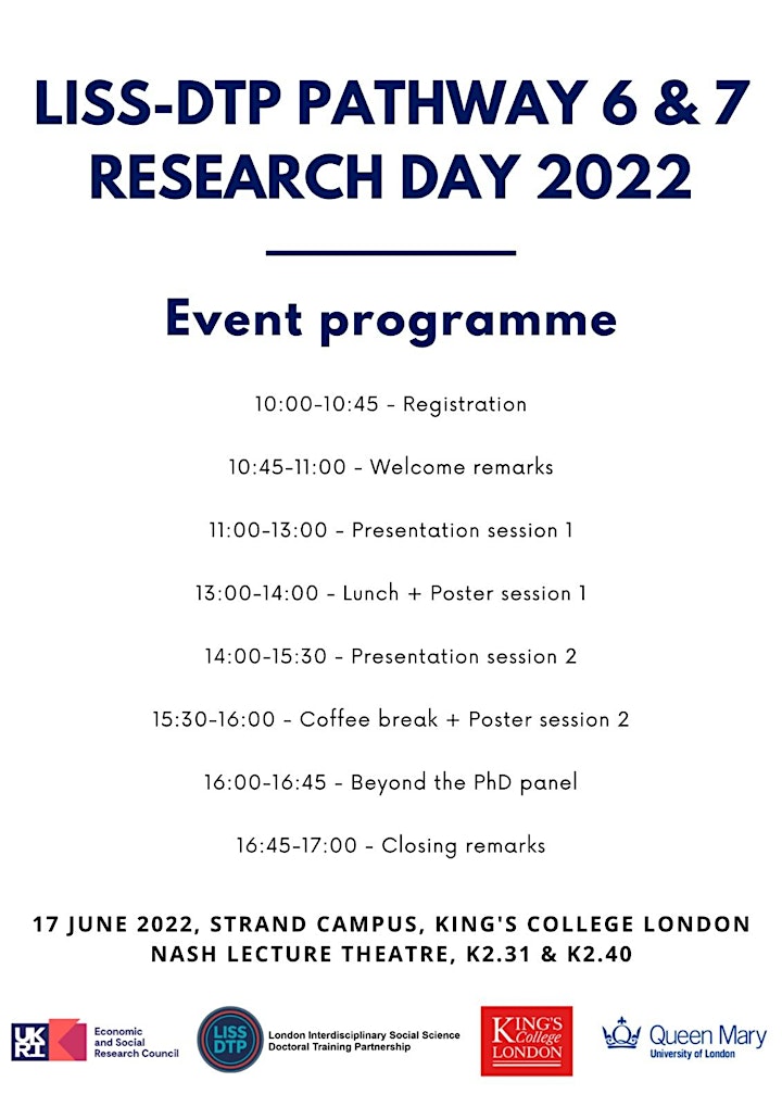 LISS DTP Pathways 6/7 Research Day image
