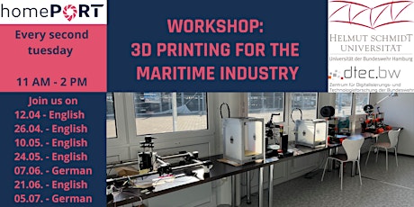 Workshop 3D printing for the maritime industry – for Beginners and Advanced Tickets