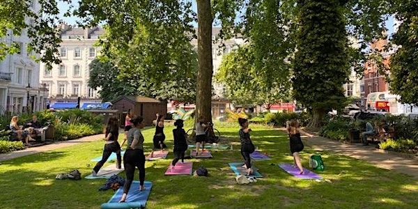 Free outdoor Yoga in Norfolk Square Gardens