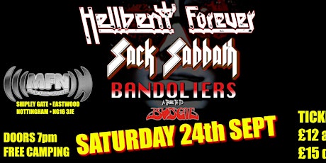 Hellbent Forever | Sack Sabbath | Bandoliers - Tri tickets