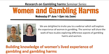 Research into Gambling Harms seminar series: Women and Gambling Harms tickets