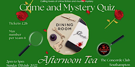 Crime and mystery quiz with afternoon tea tickets