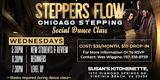 Steppers Flow Chicago Stepping Social Dance Class - Virginia Beach