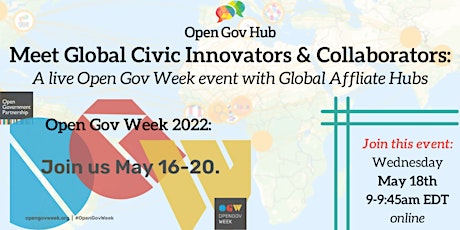 Meet Global Civic Innovators & Collaborators: A Live Global Hubs OGW Event tickets