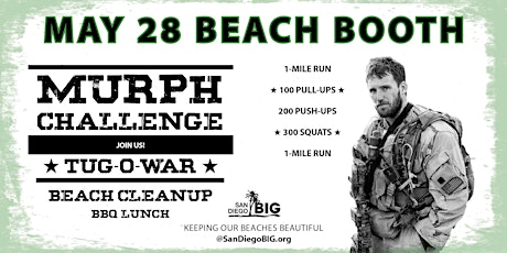 May Beach Booth with Cleanup, Murph Challenge, Tug-o-War and BBQ tickets