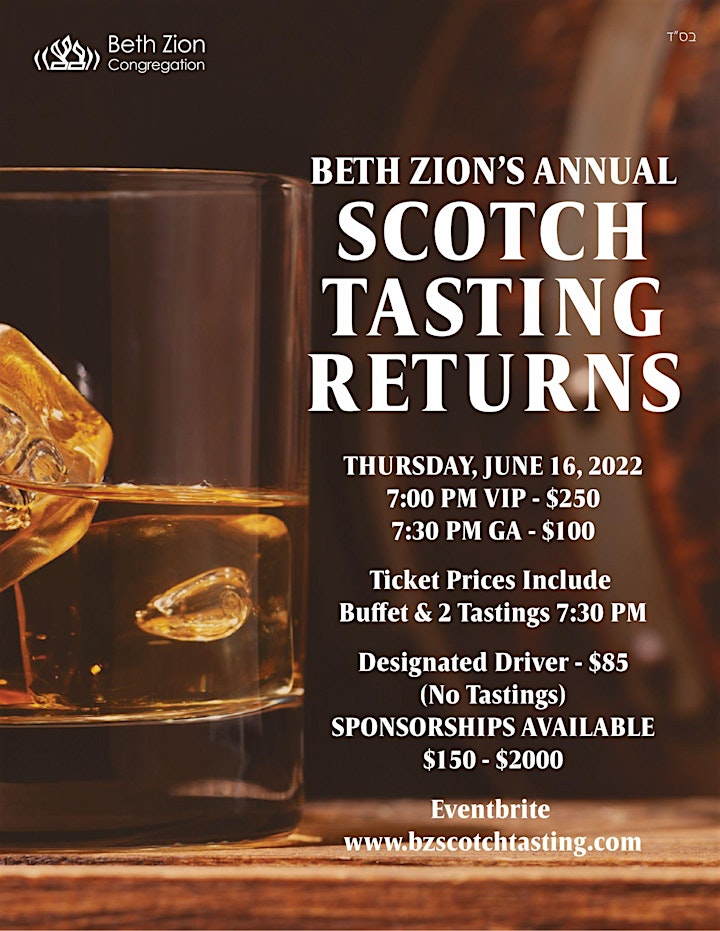 Beth Zion Scotch Tasting 2022 image
