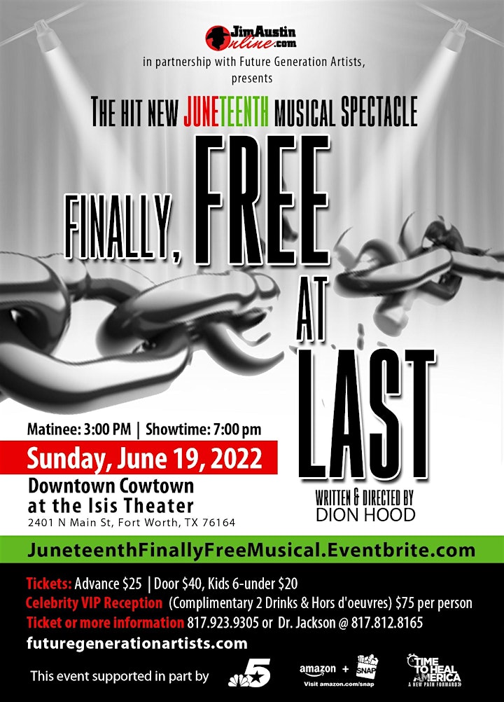 JAO and Dion: Juneteenth Finally, FREE at Last Musical - 6/19/22 - 2 Shows image