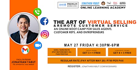 The Art of Virtual Selling and Remote Customer Service with Jonathan Yabut tickets