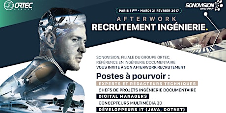 Image principale de AFTERWORK RECRUTEMENT INGENIERIE ILE DE FRANCE - SONOVISION Groupe ORTEC