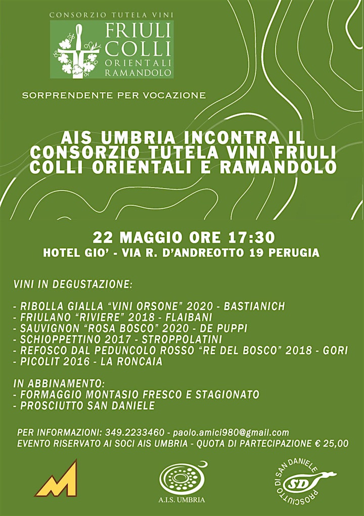 Immagine Incontro: Consorzio Tutela Vini Friuli Colli Orientali e Ramandolo con AIS