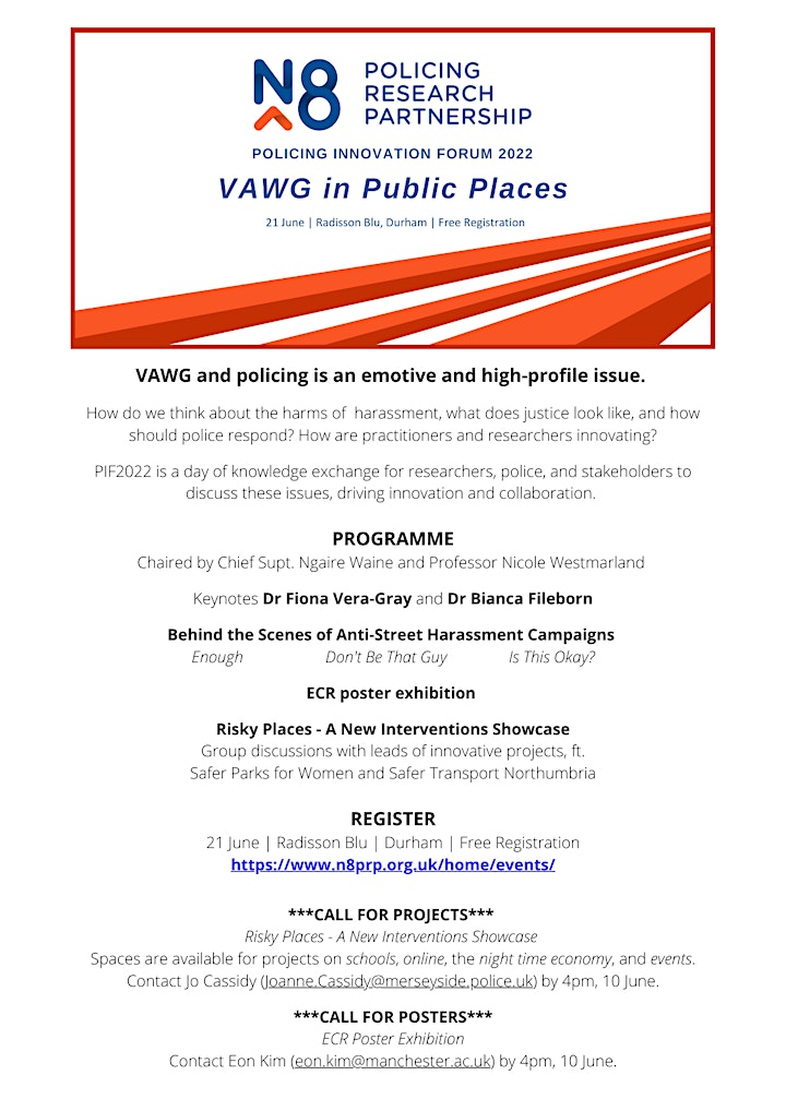 VAWG in Public Places	 -	  The N8 PRP Policing Innovation Forum 2022 image